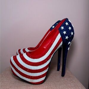 Alba Red, White, and Blue Heels